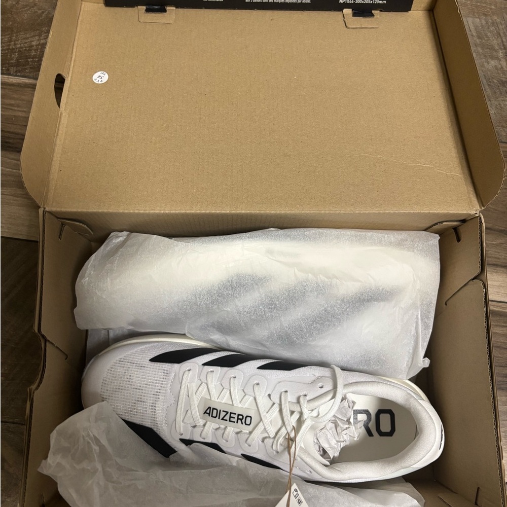 Adidas Adizero White and Black Running Shoes (Women)